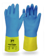 BYCG BLUE YELLOW CHEMICAL GLOVES NEOPRENE GLOVES